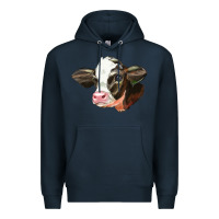 Navy holstein calf face Premium Hoodie - LillyAllenDesigns