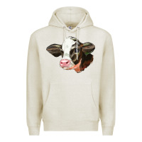 Oatmeal Heather holstein calf face Premium Hoodie - LillyAllenDesigns