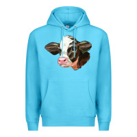 Ocean Blue holstein calf face Premium Hoodie - LillyAllenDesigns
