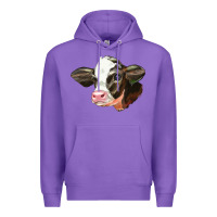 Purple holstein calf face Premium Hoodie - LillyAllenDesigns
