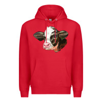 Red holstein calf face Premium Hoodie - LillyAllenDesigns