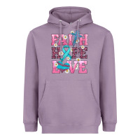 Lavender faith hope love  cross and ribbon Heavyweight Hoodie - HRA Design Shop