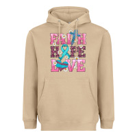 Mushroom faith hope love  cross and ribbon Heavyweight Hoodie - HRA Design Shop