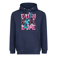 Navy faith hope love  cross and ribbon Heavyweight Hoodie - HRA Design Shop