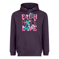 Plum faith hope love  cross and ribbon Heavyweight Hoodie - HRA Design Shop