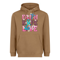 Toasted Coconut faith hope love  cross and ribbon Heavyweight Hoodie - HRA Design Shop