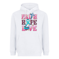 White faith hope love  cross and ribbon Heavyweight Hoodie - HRA Design Shop