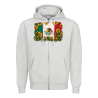 Dove Grey mexican flag Zipper Hoodie - Zillion Design Studio
