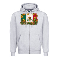 Heather Grey mexican flag Zipper Hoodie - Zillion Design Studio