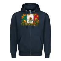 Navy mexican flag Zipper Hoodie - Zillion Design Studio