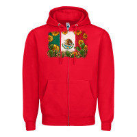 Red mexican flag Zipper Hoodie - Zillion Design Studio