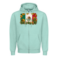 Seafoam mexican flag Zipper Hoodie - Zillion Design Studio