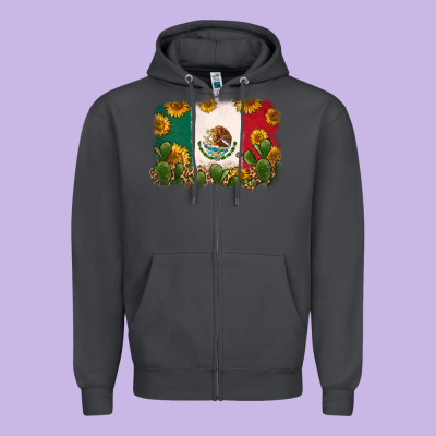 Mexican Flag Zipper Hoodie Designed By Zillion Design Studio