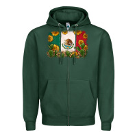 Sports Green mexican flag Zipper Hoodie - Zillion Design Studio