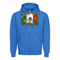 True Royal mexican flag Zipper Hoodie - Zillion Design Studio