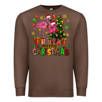 Chestnut flamingo merry christmas Premium Sweatshirt - AdoDesignShop