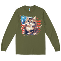 Army Green cat3 Long Sleeve Tee - Unal Design