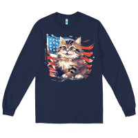 Navy cat3 Long Sleeve Tee - Unal Design