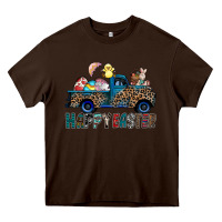 Chocolate Brown Happy Easter truck Heavy Core Tee - CowhideDigitalArt