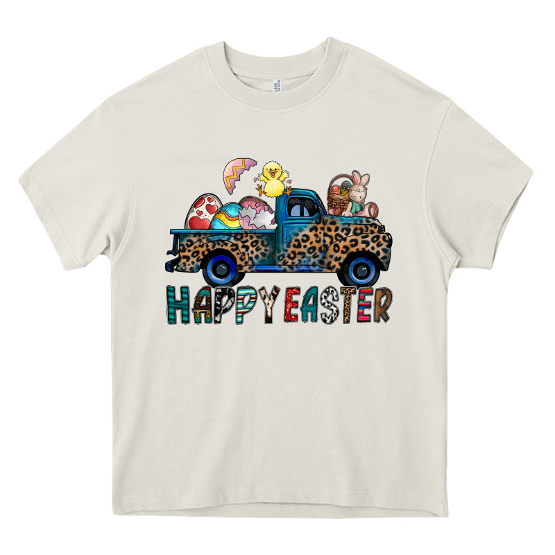 Happy Easter Truck Heavy Core Tee by CowhideDigitalArt | Teevron