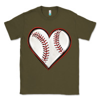 Army Green baseball heart Classic Tee - texasbilliewilder