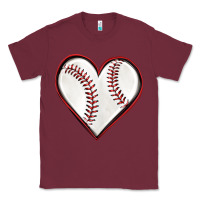 Burgundy baseball heart Classic Tee - texasbilliewilder