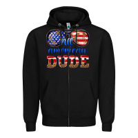 Black all american dude Zipper Hoodie - texasbilliewilder