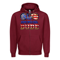 Burgundy all american dude Zipper Hoodie - texasbilliewilder