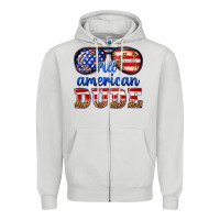 Dove Grey all american dude Zipper Hoodie - texasbilliewilder