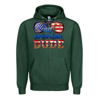 Sports Green all american dude Zipper Hoodie - texasbilliewilder