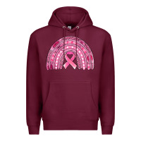 Burgundy breast cancer awareness rainbow Premium Hoodie - Jasminsmagicworld