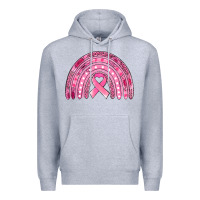 Heather Grey breast cancer awareness rainbow Premium Hoodie - Jasminsmagicworld