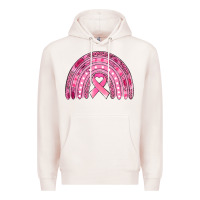 Pale Pink breast cancer awareness rainbow Premium Hoodie - Jasminsmagicworld