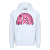 White breast cancer awareness rainbow Premium Hoodie - Jasminsmagicworld