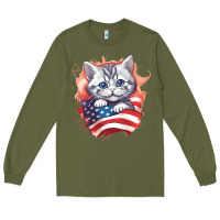 Army Green cat6 Long Sleeve Tee - Unal Design