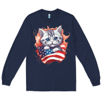 Navy cat6 Long Sleeve Tee - Unal Design