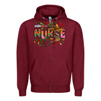 Burgundy cinco de mayo nurse Zipper Hoodie - Zillion Design Studio