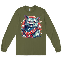 Army Green cat7 Long Sleeve Tee - Unal Design