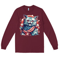 Burgundy cat7 Long Sleeve Tee - Unal Design
