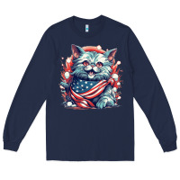 Navy cat7 Long Sleeve Tee - Unal Design