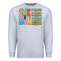 Heather Grey she is mom Premium Sweatshirt - JahusDesignShop