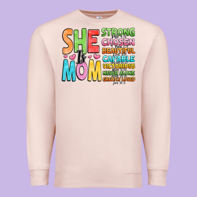 She Is Mom Premium Sweatshirt Designed By Jahusdesignshop