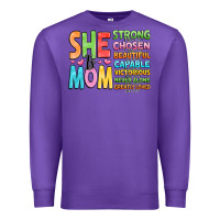 Purple she is mom Premium Sweatshirt - JahusDesignShop
