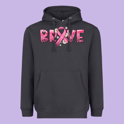 Brave With Ribbon Heavyweight Hoodie Designed By Hra Design Shop