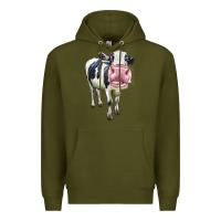 Army Green Cute Holstein Premium Hoodie - LillyAllenDesigns