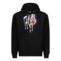Black Cute Holstein Premium Hoodie - LillyAllenDesigns