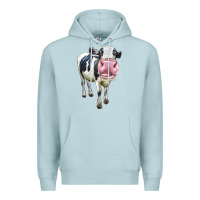 Blue Mist Cute Holstein Premium Hoodie - LillyAllenDesigns