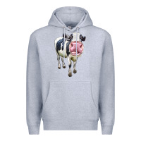 Heather Grey Cute Holstein Premium Hoodie - LillyAllenDesigns