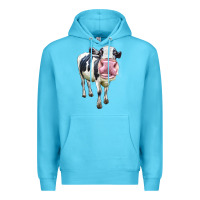 Ocean Blue Cute Holstein Premium Hoodie - LillyAllenDesigns