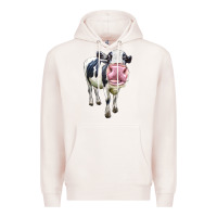 Pale Pink Cute Holstein Premium Hoodie - LillyAllenDesigns
